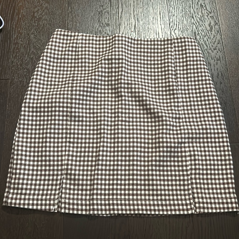 new gingham mini skirt